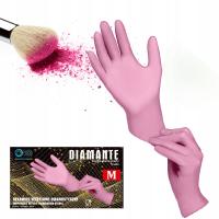 Rękawice rękawiczki nitrylowe jednorazowe różowe 100 szt.