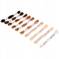 Zestaw mulin nici do haftowania poliester 10 kolorów x 10m brąz czarny