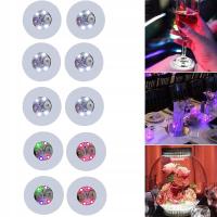 PODSTAWKA NAKLEJKA LED POD BUTELKĘ KIELISZEK SZKLANKĘ ŚWIECĄCA PODKŁADKA 10