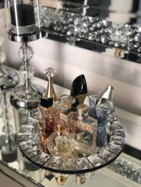 Taca lustrzana okrągła kryształki glamour 25 cm