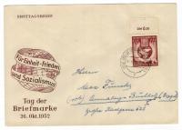 FDC Niemcy NRD 1952 Mi 319 filatelistyka gołąb