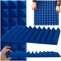 Акустическая пена звукоизоляция пирамидка мат синий василька панели для потолка