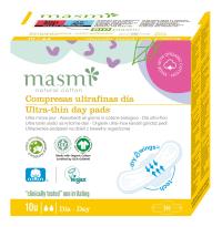Masmi ultracienkie podpaski ze skrzydełkami na dzień 100% bawełny org 10szt