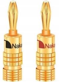 Wtyk bananowy Nakamichi HQ Premium High-End 100% OFC 24k Gold