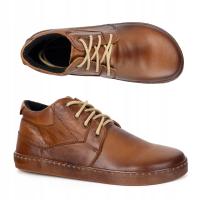 BAREFOOT мужская кожаная обувь на шнуровке перфорированная 115kz светло-коричневый