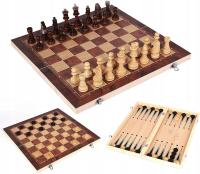 Шахматы и шашки деревянные нарды 3в1