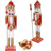 DUŻY DREWNIANY DZIADEK DO ORZECHÓW FIGURKA OZDOBA ŚWIĄTECZNA XL 60CM DREWNO