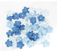 Kwiaty papierowe NIEZAPOMINAJKI niebieskie 50 szt