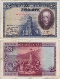 Hiszpania, 25 Pesetas 1928 Pick 74b