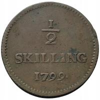 44088. Szwecja - 1/2 skillinga - 1799r. (6,18g/28mm)