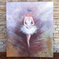 Obraz malowany płótno 61x51cm R.Porter Baletnica