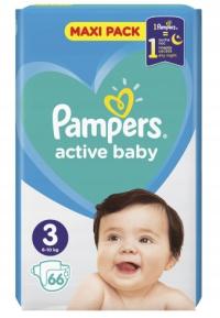 PAMPERS pieluchy 3 6-10 kg ACTIVE BABY DRY A'66