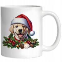 Kubek Świąteczny z Psem Labrador Piesek Boże Narodzenie Święta 330ml