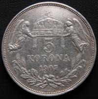 ANK AUSTRO WĘGRY FERENCZ JOZSEF 5 KORONA 1907