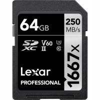 Karta Lexar SDXC 64GB Professional 1667x UHS-II U3 V60