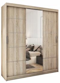Шкаф-купе с зеркалом 180 см дуб сонома CUBE