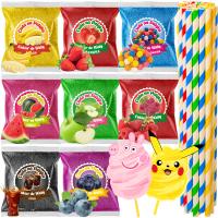 Cukier do Waty Cukrowej KOLOROWY Smakowy na Patyczki ZESTAW 8 x 100 g