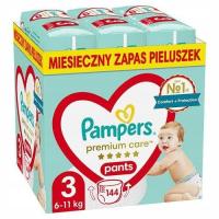 PAMPERS PREMIUM CARE PANTS 3 Pieluchomajtki 6-11 kg 144 sztuki