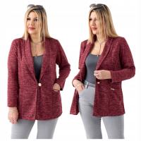 Женская элегантная куртка с карманами польский производитель плюс размер