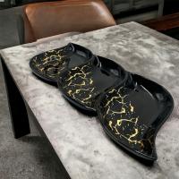 Półmisek dzielony porcelanowy czarny LUXITO Future 36x17cm