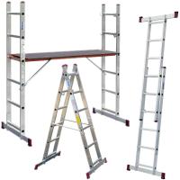 PREMIUM Drabina Podest ALUMINIOWY Krause 2x6 Rusztowanie 200cm 5w1 Lekki