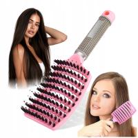 RÓŻOWA Szczotka do Włosów z Włosiem Dzika ABODY Masująca