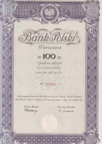 Польский банк, акция на 100 зл