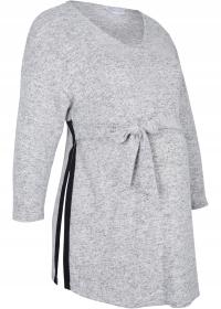 1M1C18 BONPRIX SWETER CIĄŻOWY JASNOSZARY MELANŻ 44/46