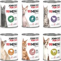 John Dog for Cats 99 Menu Karma Mokra dla Kota Mix 6x 400g Bezzbożowa