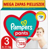 PAMPERS PANTS 3 PIELUCHOMAJTKI DUŻY ZAPAS 128szt