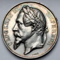 943. Франция, Наполеон III, серебряная медаль выставка Шартр 1869