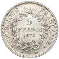 Francja. 5 franków 1875 A, Paryż - SREBRO