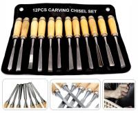 НАБОР СТАМЕСОК ДЛЯ РЕЗЬБЫ ПО ДЕРЕВУ 12 ШТ.