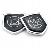 2szt Mercedes Benz Brabus Metalowy emblemat samochodowy naklejka-czarny