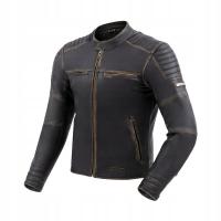 Kurtka skórzana motocyklowa Rebelhorn Hunter II brązowa z ochraniaczami