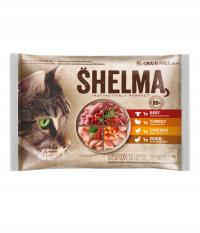 ВЛАЖНЫЙ КОРМ ДЛЯ КОШЕК СМЕСЬ ВКУСОВ ДЛЯ ВЗРОСЛЫХ 4X85G SHELMA