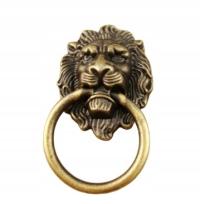 MASYWNA BAROKOWA KOŁATKA DO DRZWI GAŁKA DO SZUFLADY - LEW, GŁOWA LWA 9x5 CM