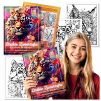 Kolorowanka Antystresowa Dla Dorosłych Duża Na Prezent Dzikie Zwierzęta