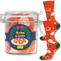 SOXO skarpety męskie ryba po grecku w słoiku prezent dla chłopaka 40-45