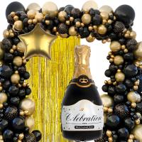 BALONY DUŻE 142 SZT. GIRLANDA na urodziny ZŁOTE KURTYNA DEKORACYJNA