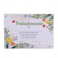 DYPLOM PODZIĘKOWANIA DLA RODZICÓW KOLOROWY BUKIET PRZEDSZKOLE A4