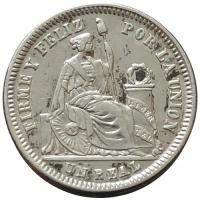 44643. Peru - 1 real - 1860r. - Ag