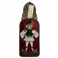 Emaliowany klips do papieru Grecja Ateny vintage ok.1970–1990 10×3,7cm