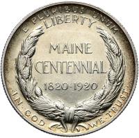 + USA - 1/2 Dolara 1920 - MAINE CENTENNIAL - Srebro - STAN !