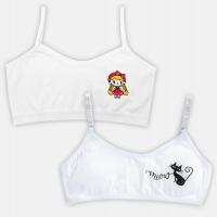 Biustonosz Top Dziecięcy Młodzieżowy Bawełniany Nadruk 2-pak M/152