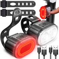 ВЕЛОСИПЕДНЫЙ СВЕТИЛЬНИК, ПЕРЕДНИЙ, ЗАДНИЙ, СВЕТОДИОДНЫЙ, МОЩНЫЙ, ПЕРЕЗАРЯЖАЕМЫЙ, ДЛЯ ВЕЛОСИПЕДА, ПЕРЕДНИЙ КОМПЛЕКТ