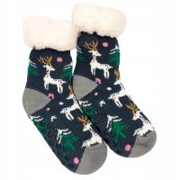 Skarpetki Dziecięce Ciepłe Grube Z Futerkiem Zimowe Świąteczne ABS Prezent