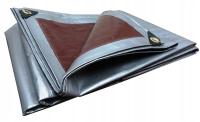 Брезент усиленный водоустойчивый серебр-коричневый толстый 210Г / м2 ультрафиолетовый 4КС5М