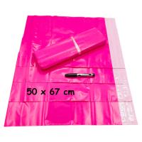 FOLIOPAKI KURIERSKIE RÓŻOWE XL 500x600 50szt DWUKROTNEGO UŻYTKU ZWROTNE J02