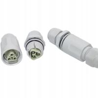 WTYK i gniazdo ZŁĄCZE WODOODPORNE IP68 mufa rozłączna 3 piny konektor 3pin